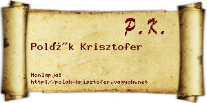Polák Krisztofer névjegykártya
