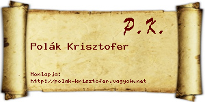 Polák Krisztofer névjegykártya
